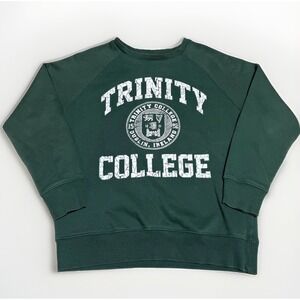 Trinity College Dublin Ireland Mens Green Raglan Sweatshirt Size M Official
